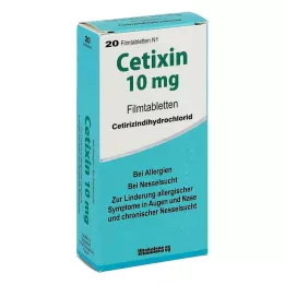 CETIXIN 10 mg plėvele dengtos tabletės, 20 vnt