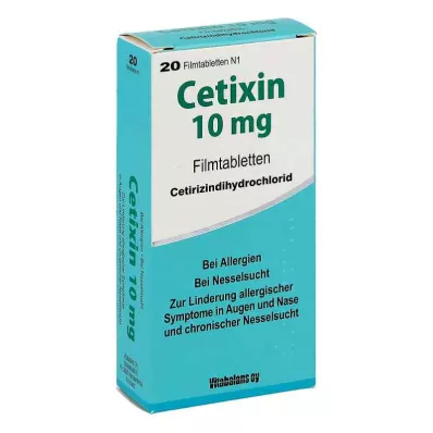 CETIXIN 10 mg plėvele dengtos tabletės, 20 vnt