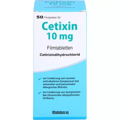 CETIXIN 10 mg plėvele dengtos tabletės, 50 vnt