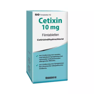 CETIXIN 10 mg plėvele dengtos tabletės, 50 vnt