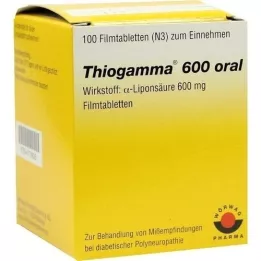 THIOGAMMA 600 geriamųjų plėvele dengtų tablečių, 100 vnt