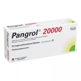 Pangrol 20000 skrandyje neirios tabletės, 50 vnt