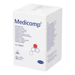 MEDICOMP Kompaktinė nesterili neaustinė medžiaga 7,5x7,5 cm, 4 sluoksniai, 100 vnt