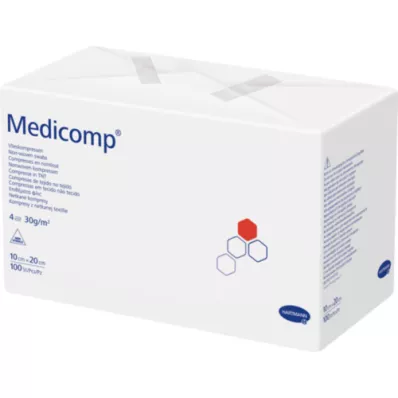 MEDICOMP Nesterili neaustinė nesterili 10x20 cm 4 sluoksnių, 100 vnt