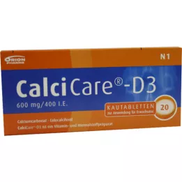 CALCICARE D3 kramtomosios tabletės, 20 kapsulių