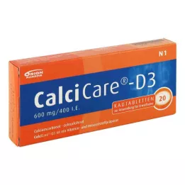CALCICARE D3 kramtomosios tabletės, 20 kapsulių