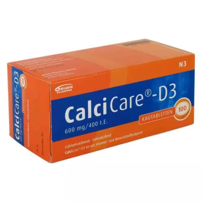 CALCICARE D3 kramtomosios tabletės, 100 kapsulių