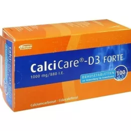CALCICARE D3 forte putojančios tabletės, 100 vnt