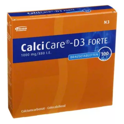 CALCICARE D3 forte putojančios tabletės, 100 vnt