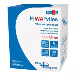 VLIESKOMPRESSEN 7,5x7,5 cm sterilūs 6 kartus, 25X2 vnt