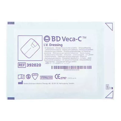 BD VECA-C Kateterio fiksacijos tvarstis 6x7,5 cm su langeliu, 1 vnt