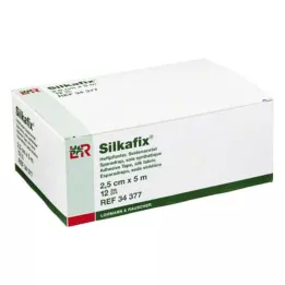 SILKAFIX Sąvaržėlės 2,5 cm x 5 m kartono šerdis, 12 vnt
