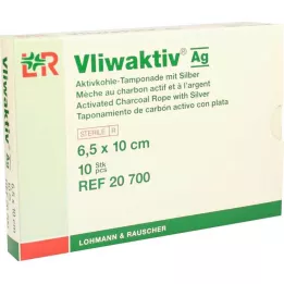 VLIWAKTIV AG Aktyvuotos anglies tamponas su sidabru 6,5x10 cm, 10 vnt