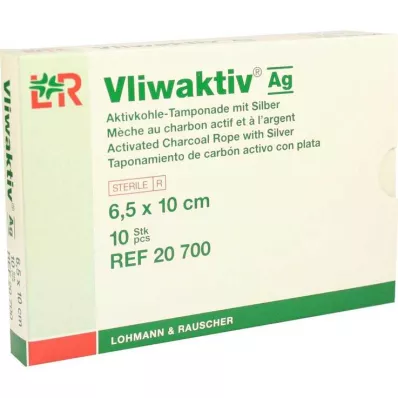 VLIWAKTIV AG Aktyvuotos anglies tamponas su sidabru 6,5x10 cm, 10 vnt VLIWAKTIV AG Aktyvuotos anglies tamponas su sidabru 6,5x10 cm, 10 vnt