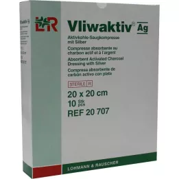 VLIWAKTIV AG Aktyvuotos anglies absorbentas su sidabru 20x20 cm, 10 vnt