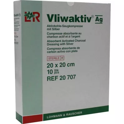 VLIWAKTIV AG Aktyvuotos anglies absorbentas su sidabru 20x20 cm, 10 vnt