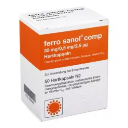 FERRO SANOL plg. Kietosios kapsulės su perteklinėmis granulėmis, 50 vnt