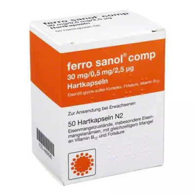 FERRO SANOL plg. Kietosios kapsulės su perteklinėmis granulėmis, 50 vnt