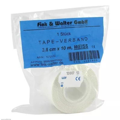 TAPE-Tvarstis 3,8 cmx10 m, baltas, 1 vnt