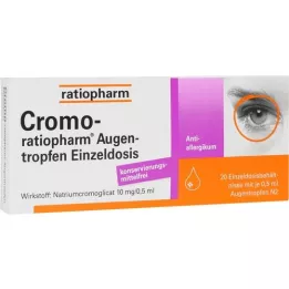 CROMO-RATIOPHARM Vienkartiniai akių lašai, 20X0,5 ml