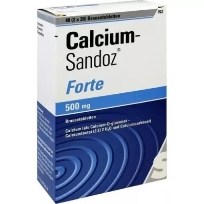 CALCIUM SANDOZ forte putojančios tabletės, 2X20 vnt