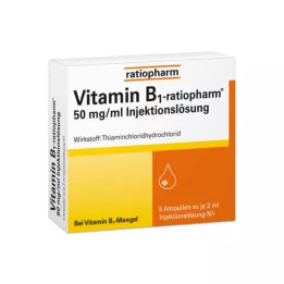 VITAMIN B1-RATIOPHARM 50 mg/ml Inj.Lsg. ampulės, 5X2 ml