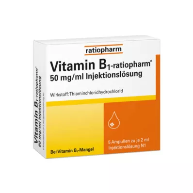 VITAMIN B1-RATIOPHARM 50 mg/ml Inj.Lsg. ampulės, 5X2 ml VITAMIN B1-RATIOPHARM 50 mg/ml Inj.Lsg. ampulės, 5X2 ml