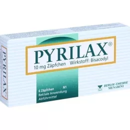 PYRILAX 10 mg žvakutės, 6 vnt