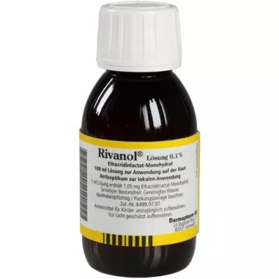 RIVANOL 0,1 % tirpalas, 100 ml