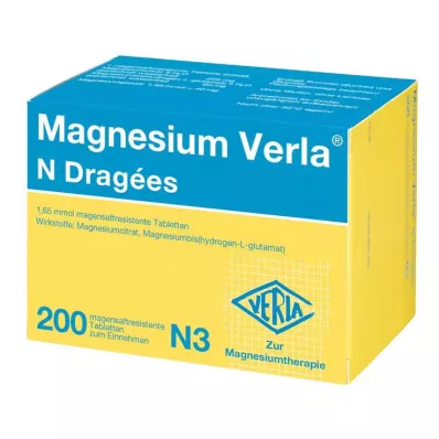 MAGNESIUM VERLA N dengtos tabletės, 200 kapsulių MAGNESIUM VERLA N dengtos tabletės, 200 kapsulių