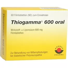 THIOGAMMA 600 geriamųjų plėvele dengtų tablečių, 60 vnt