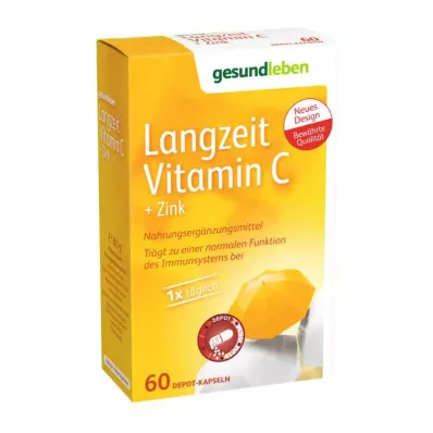 GESUND LEBEN Ilgalaikės vitamino C+cinko kapsulės, 60 vnt