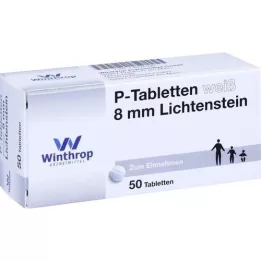 P TABLETTEN baltas 8 mm, 50 vnt