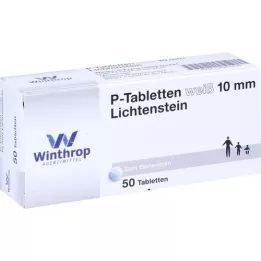 P TABLETTEN baltas 10 mm, 50 vnt