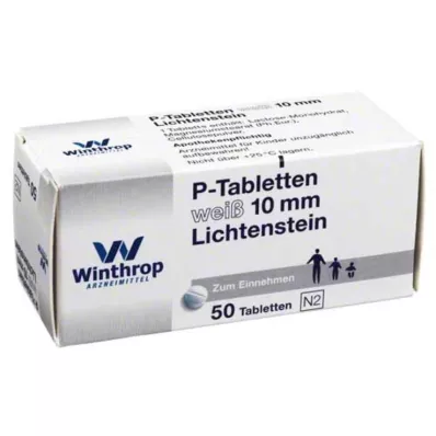 P tabletės baltos 10 mm, 50 vnt P tabletės baltos 10 mm, 50 vnt