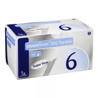 NOVOFINE 6 mm kaniulės su 32 G antgaliu, 100 vnt