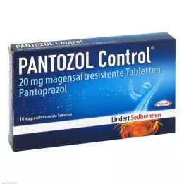 PANTOZOL Kontrolinės 20 mg enterinėmis plėvele dengtos tabletės, 14 vnt