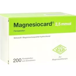 MAGNESIOCARD 2,5 mmol plėvele dengtos tabletės, 200 vnt