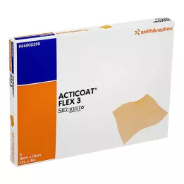 ACTICOAT Flex 3 10x10 cm tvarstis, 5 vnt