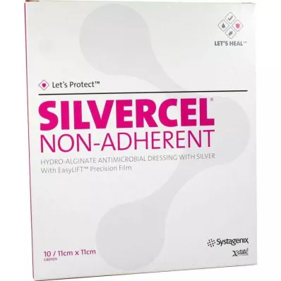 Silvercel Non Adherent Kompresai 11x11cm, 10 vnt Silvercel Non Adherent Kompresai 11x11cm, 10 vnt