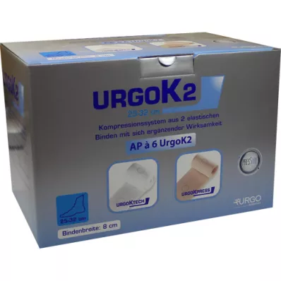 URGOK2 kompresinė sistema 8cm kulkšnies apimtis 25-32cm, 6 vnt