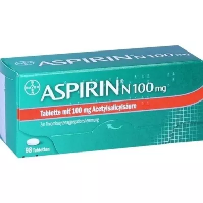ASPIRIN N 100 mg tabletės, 98 vnt