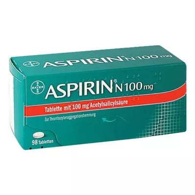 ASPIRIN N 100 mg tabletės, 98 vnt