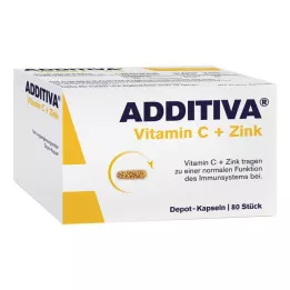 ADDITIVA Vitaminas C+Cinkas Depotcaps.action pack, 80 vnt