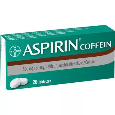 ASPIRIN Kofeino tabletės, 20 vnt