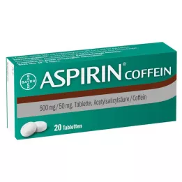 ASPIRIN Kofeino tabletės, 20 vnt
