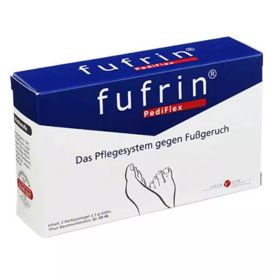 FUFRIN PediFlex priežiūros sistemos kojinės ir tepalas, 43-46 dydis, 2X5 g FUFRIN PediFlex priežiūros sistemos kojinės ir tepalas, 43-46 dydis, 2X5 g
