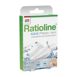 RATIOLINE aqua Dušo gipsas Plus 5x7 cm sterilus, 5 vnt
