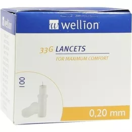 WELLION Lancetai 33 G, 100 vnt