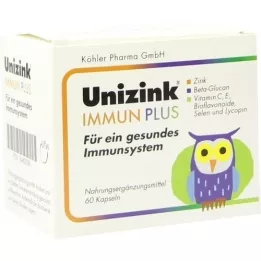 UNIZINK Immune Plus kapsulės, 1X60 kapsulių